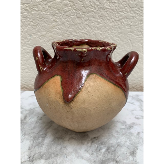 Stone Vintage Rustic Drip Glaze Dragonfly Vessel For Sale - Image 7 of 8