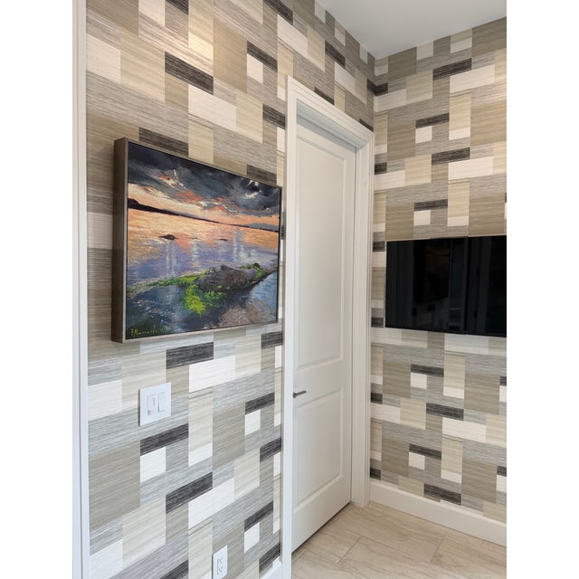 Contemporary Seascape Oil Painting 35” X 31” by Elena Mashajeva Agrophiotis For Sale - Image 3 of 14