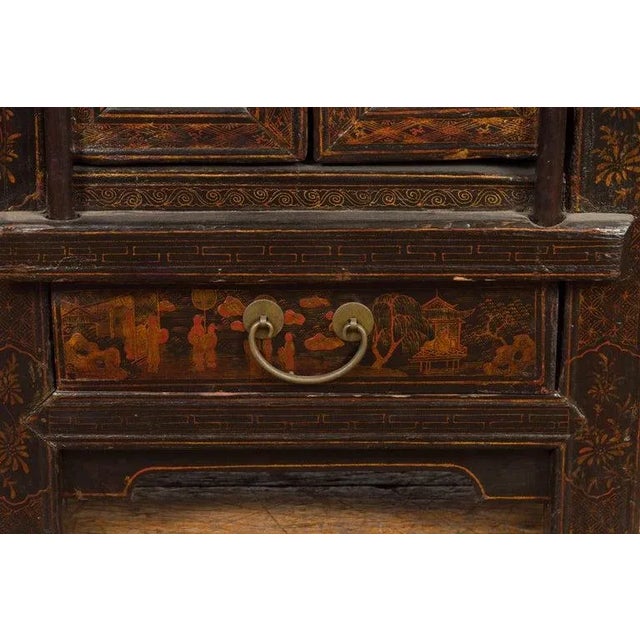 19th Century Chinese Qing Dynasty Period Bedside Cabinet with Original Lacquer For Sale - Image 9 of 13