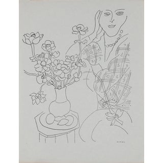 After Henri Matisse, Femme Et Vase De Fleurs, Lithograph For Sale