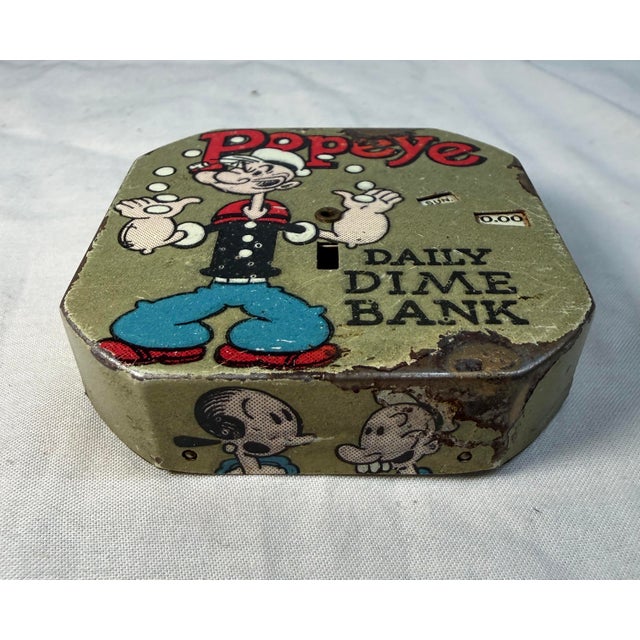 Vintage Original 1956 King's Popeye the Sailor Man Daily Dime Coin Still Bank For Sale - Image 4 of 7