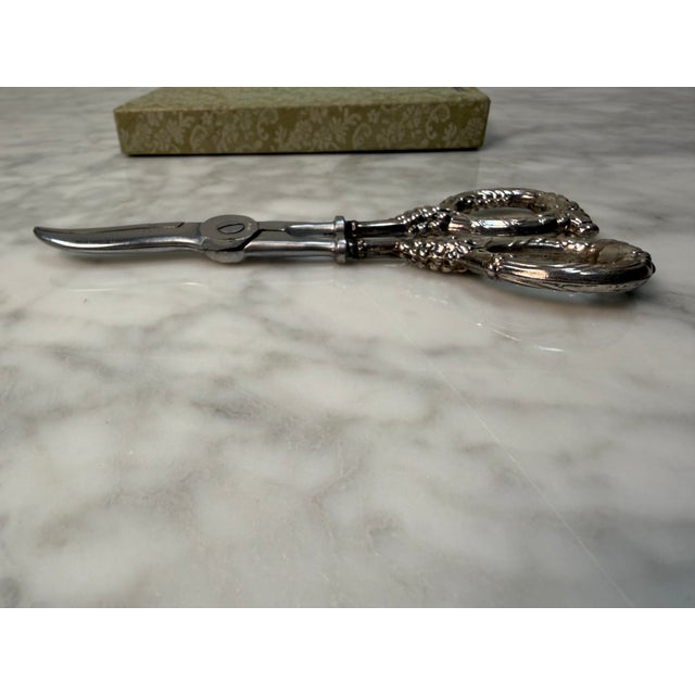 Victorian Vintage Mid-Century Hoffritz Sterling Silver Handled Grape Shears For Sale - Image 3 of 6
