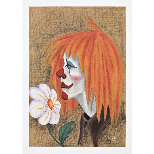 Bruno Melappioni, Clown, 1975, Mixed Media on Jute Canvas For Sale - Image 4 of 4