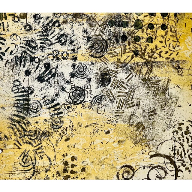 Yellow Cheryl Warrick, Abstract Drypoint Etching Cheryl Warrick African American Woman Artist, 2006 For Sale - Image 8 of 9