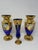 Late 19th Century Signed Antique Moser Karlsbad Cobalt & Gilt Enamel Art Glass Garniture Set, 3 Pieces, Circa 1900 For Sale - Image 5 of 11