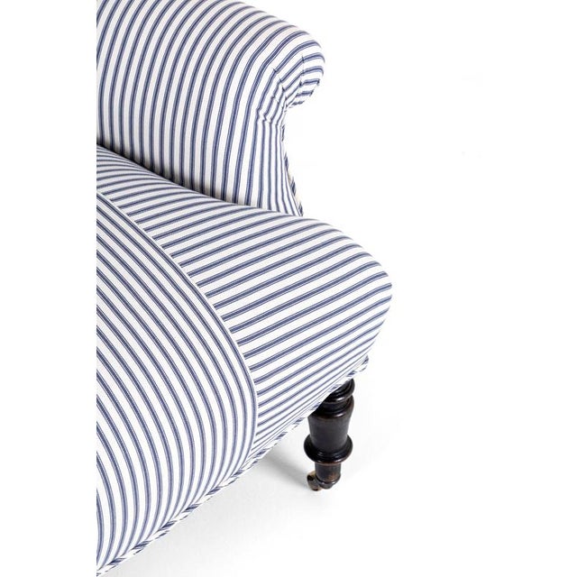 French Armchairs in Princeton Ticking, Set of 2 For Sale - Image 6 of 14