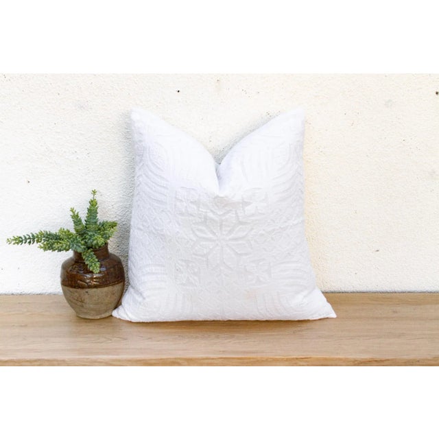 Textile Creama Orchid Appliqué Pillow Cover For Sale - Image 7 of 7