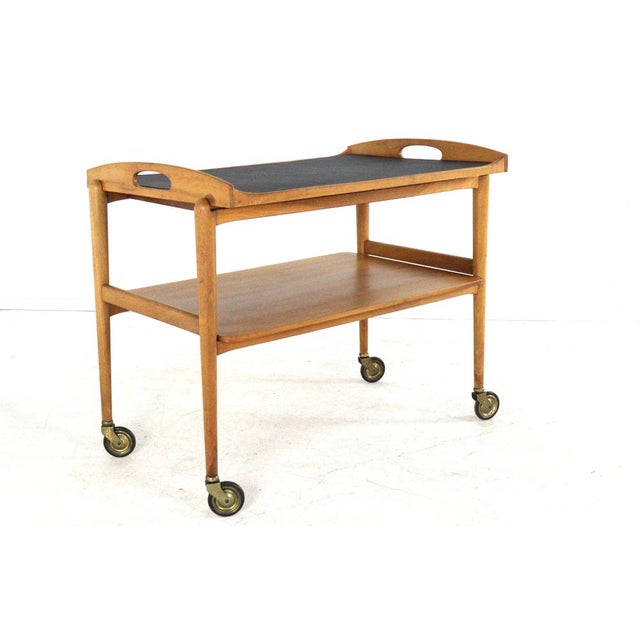 Brown Trolley with Removable Tray, 1960s For Sale - Image 8 of 15