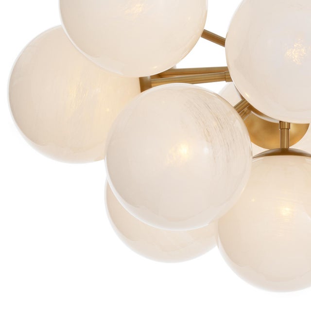 2020s Shine Globe Flush Mount, Natural Brass with Swirl Glass For Sale - Image 5 of 8