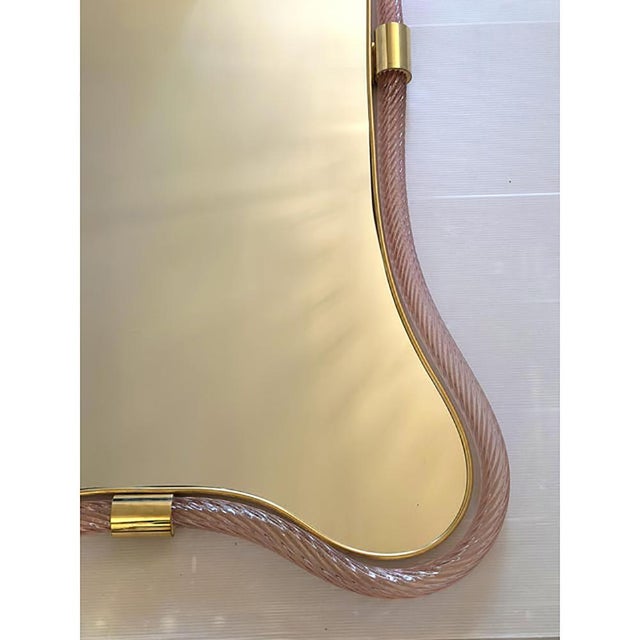 Scenographic Pink and Gold Mirror by Simoeng For Sale - Image 9 of 11