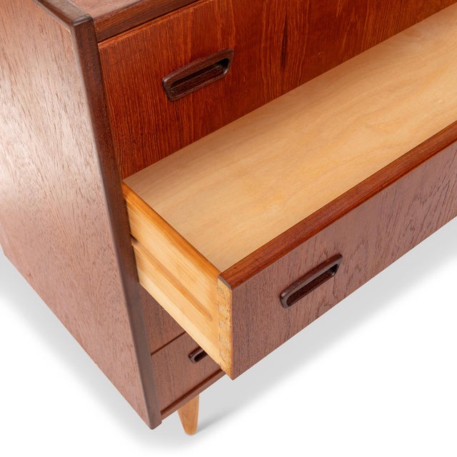 Vintage Danish Mid-Century Modern Four Drawer Lowboy Dresser For Sale In San Francisco - Image 6 of 7