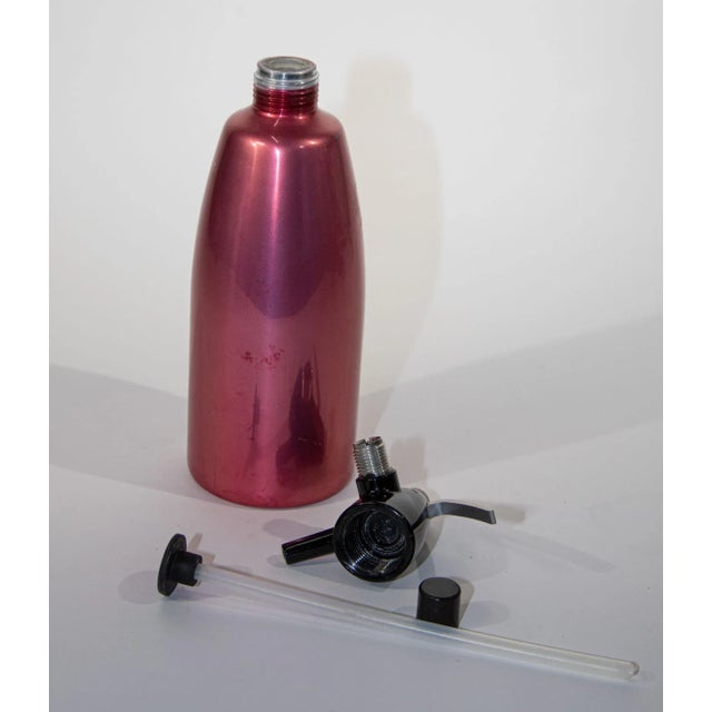Metal Vintage Metallic Red Soda Syphon England 1960 For Sale - Image 7 of 12
