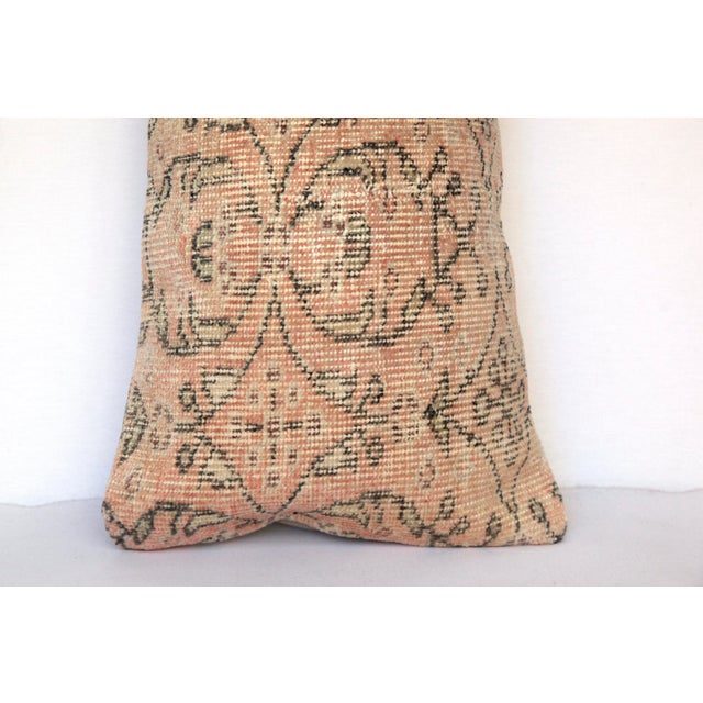 Bohemian Turkish Rug Pillow – Handwoven Vintage Lumbar Cushion Cover -14'' X 36'' For Sale In Tampa - Image 6 of 9