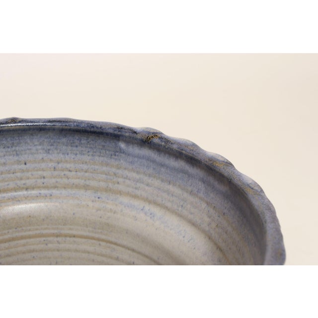 Vintage Periwinkle Incised Studio Ceramic Planter With Saucer by Deanna Nichols For Sale - Image 16 of 18