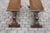 Two English Georgian period walnut benches from the early 19th century, with turned legs and cross stretcher. They are...