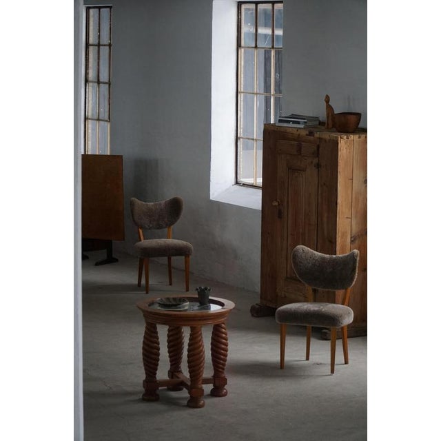 Mid-Century Danish Dining or Desk Chair in Lambswool by Eva Koppel, 1950s For Sale - Image 3 of 18