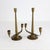 A stunning pair of three-light candelabras crafted from solid brass, a perfect example of mid-century Italian decorative...