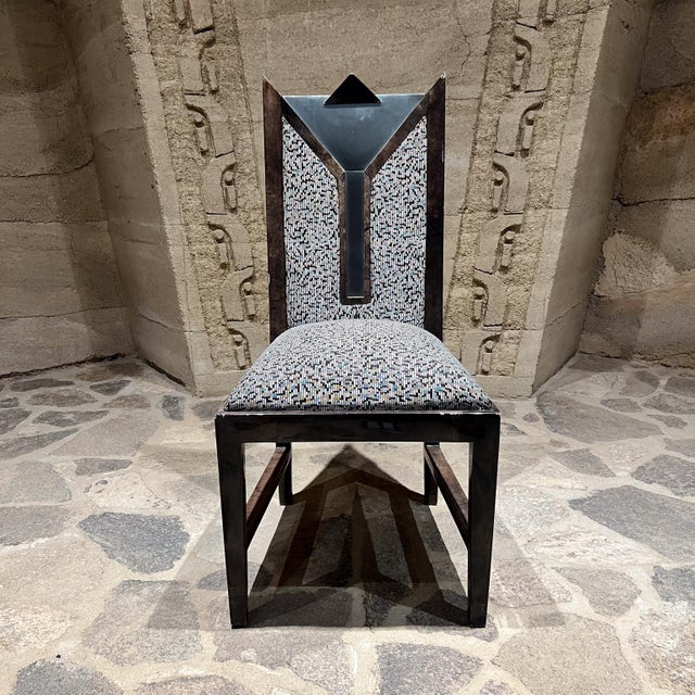 Karl Springer 1980s Karl Springer-Taller Maria Teresa Méndez Six Goatskin Dining Chairs For Sale - Image 4 of 10