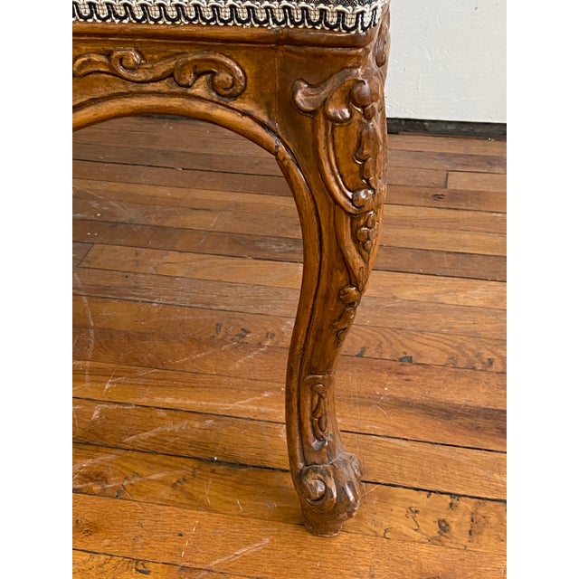 Textile Early 20th Century French Carved Upholstered Side Chair For Sale - Image 7 of 13