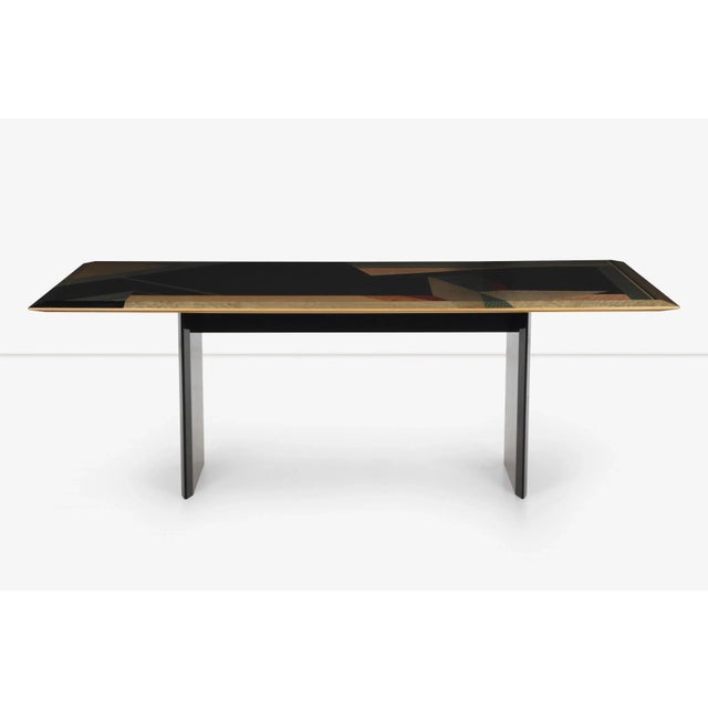 Postmodern Giovanni Offredi for Saporiti Dining Table in Birdseye Maple For Sale - Image 3 of 9