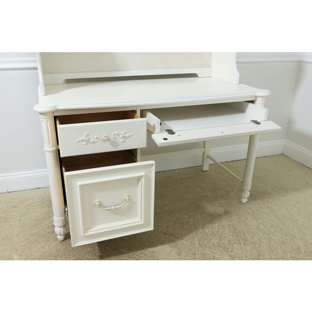 Stanley Country French Style White Desk W. Hutch Chairish