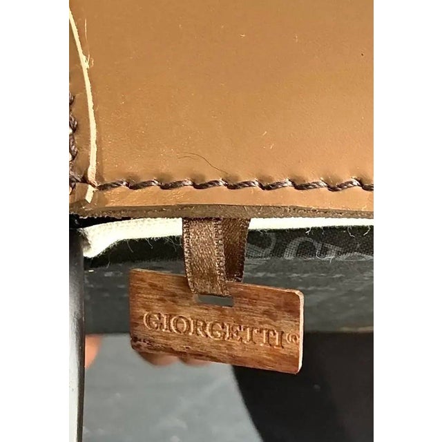 Giorgetti Vintage Italian Georgetti Leather Dining Chairs - Set of 5 For Sale - Image 4 of 12