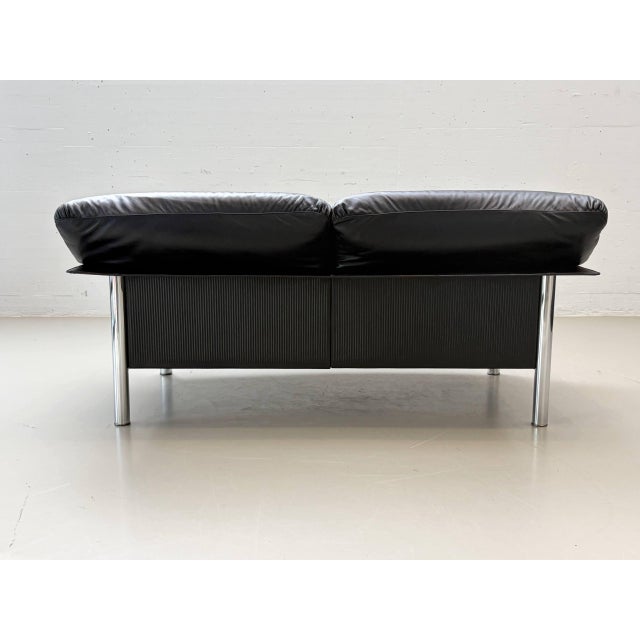 Two-Seater Sofa in Black Leather by Pierluigi Cerri for Poltrona Frau, Italy, 1990s For Sale - Image 9 of 17