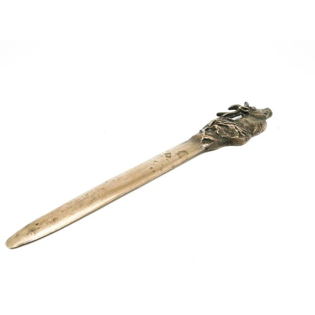 Art Nouveau French Figurative Letters Knife, 1930s For Sale - Image 5 of 6