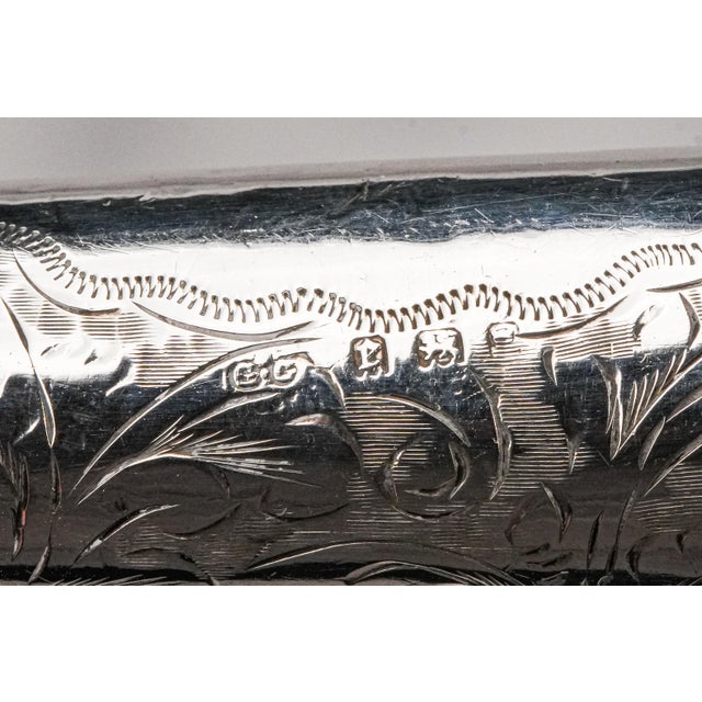 Wood Luxury Antique Sterling Silver & Ebonized Wood Magnifying Glass Hand Engraved Library Desk Accessory For Sale - Image 7 of 13