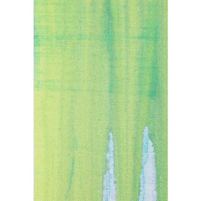 "Yellow Arc Over Purple Rain / an Overwhelming Sense of Calm" Large Abstract Acrylic Painting by Simon Findlay For Sale - Image 10 of 12