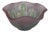 Hand-Painted Nouveau Art Glass Ruffled Bowl in Amethyst & Iridescent Pastels For Sale