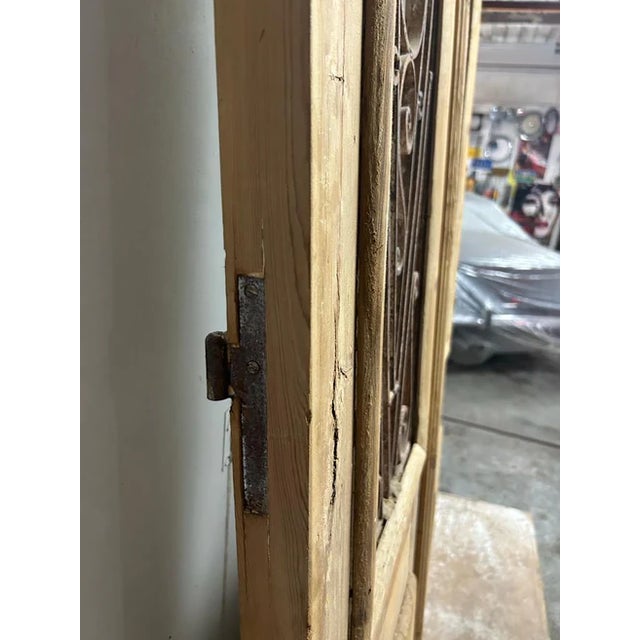Rustic European Late 19th Century Double French Doors With Metal/Glass - A Pair For Sale - Image 3 of 6