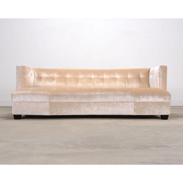 2000 - 2009 Pair of Velvet Dumont Sofas by Mitchell Gold + Bob Williams For Sale - Image 5 of 18