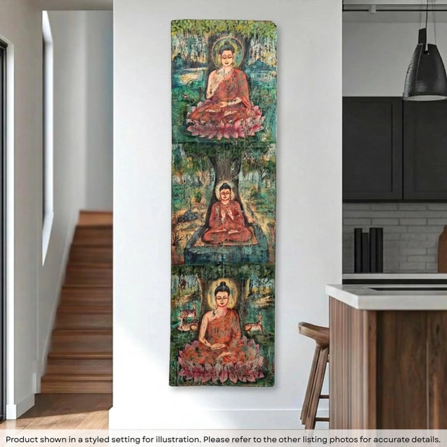 Dimensions: 21" W x 1.5" D x 74" H Features: • A rare piece and one of its kind exists • 100% solid wood base • Hand...