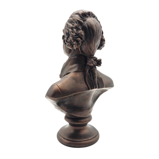 Neoclassical Thomas Jefferson Bronze Finish Portrait Bust Sculpture, 7.5", Dated 2003 For Sale - Image 3 of 14