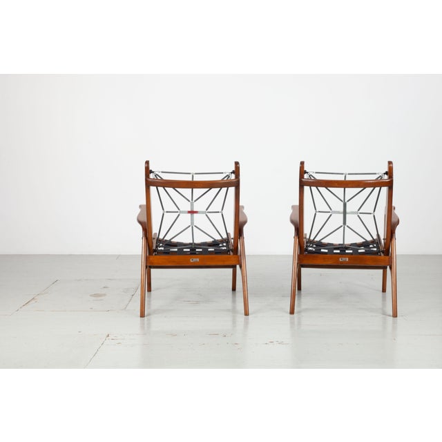 Italian Armchairs with Adjustable Backrest, 1950s, Set of 2 For Sale - Image 4 of 18