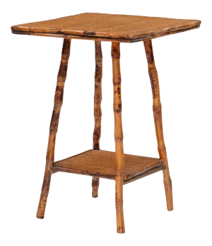 English Square Table, Brown, Rattan