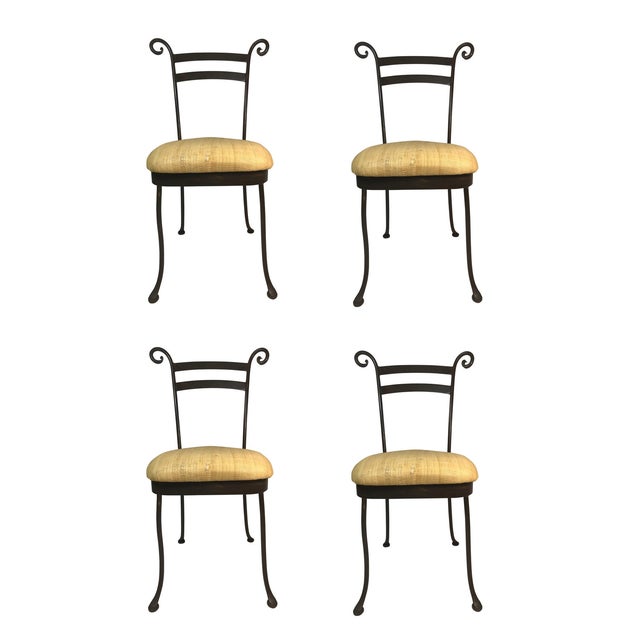 Mid Century Iron Cafe Dining Chairs- Set of 4 For Sale In West Palm - Image 6 of 6
