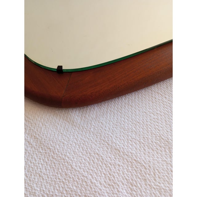 Scandinavian Wall Mirror with Teak Frame, 1950s For Sale - Image 4 of 11