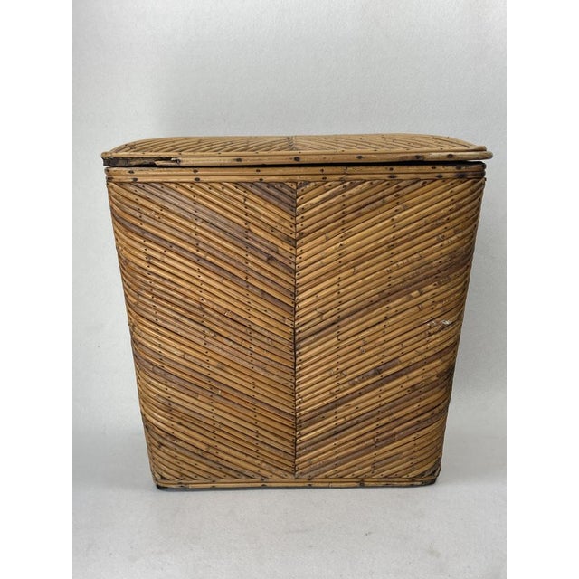 Rattan Bamboo Pencil Reed Trunk, 1960s For Sale - Image 16 of 16