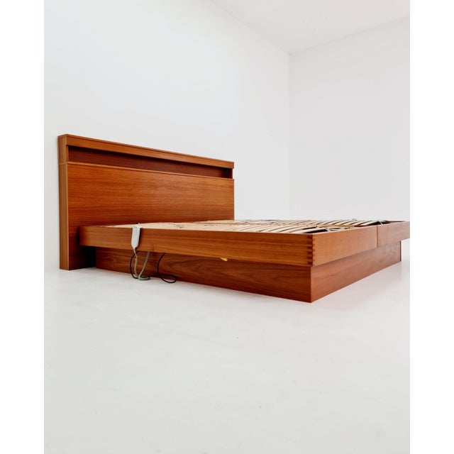 Brown Mid-Century Modern Danish Teak King Size Double Bed, 1970s For Sale - Image 8 of 18