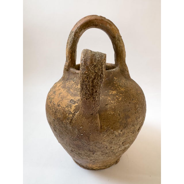 Antique French Partially Glazed Terracotta Cruche Jug, C. 1900 For Sale - Image 11 of 17
