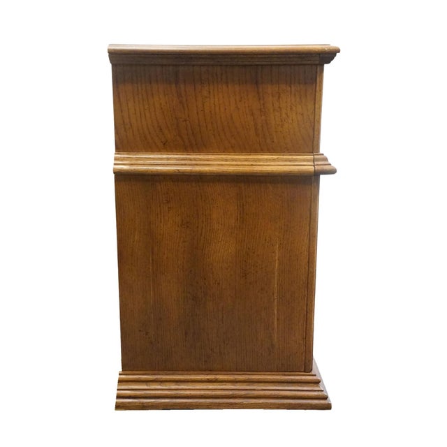 Bassett Furniture Solid Oak Traditional American Colonial Revival 70" Triple Door Dresser 2085-247 For Sale - Image 14 of 15