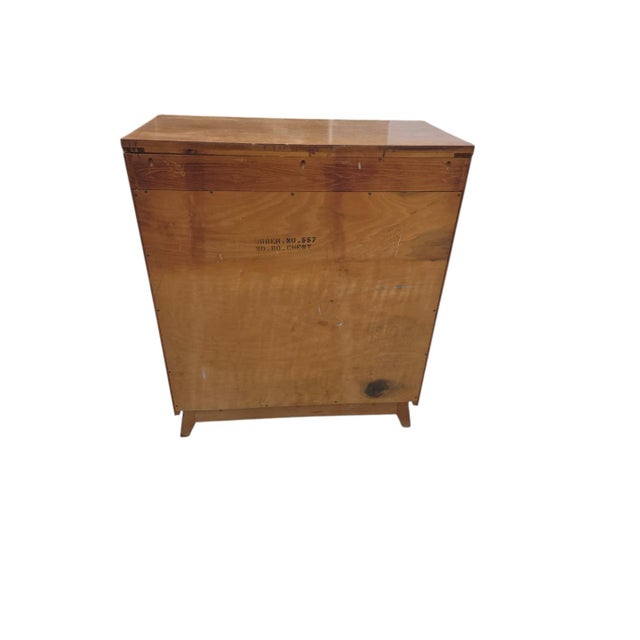 Cream Mid-Century Modern Highboy Dresser / Chest of Drawers – 1950s For Sale - Image 8 of 9