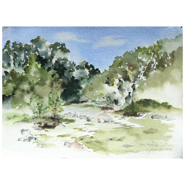 Verdant plein air landscape of Chena Hot Springs during summer in Alaska by unknown artist (American, 20th Century)....