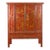 19th Century Large Chinese Qing Dynasty Red Lacquer Armoire with Gilt Décor For Sale