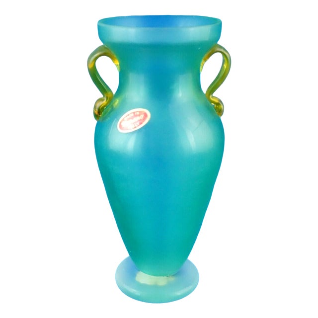 Murano Blown Glass Amphora Vase by Barbini, 1950s For Sale