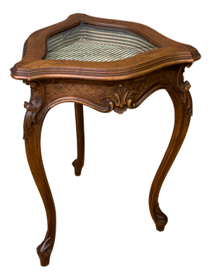 French Walnut Jewelry Table, 1890