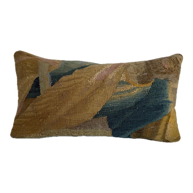 Antique 17th Century Brussels Tapestry Pillow With Abstract Pattern For Sale