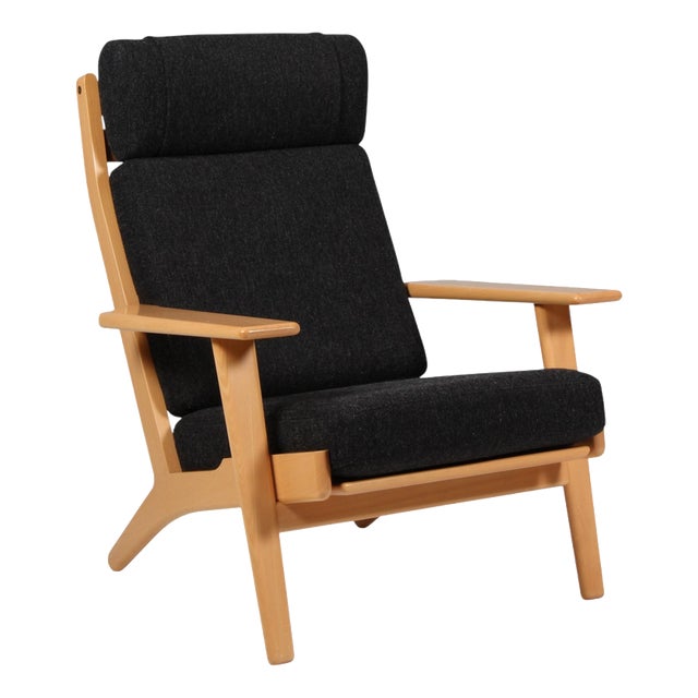 Model 290A Lounge Chair in Beech & Hallingdal by Hans J. Wegner for Getama, 1990s For Sale